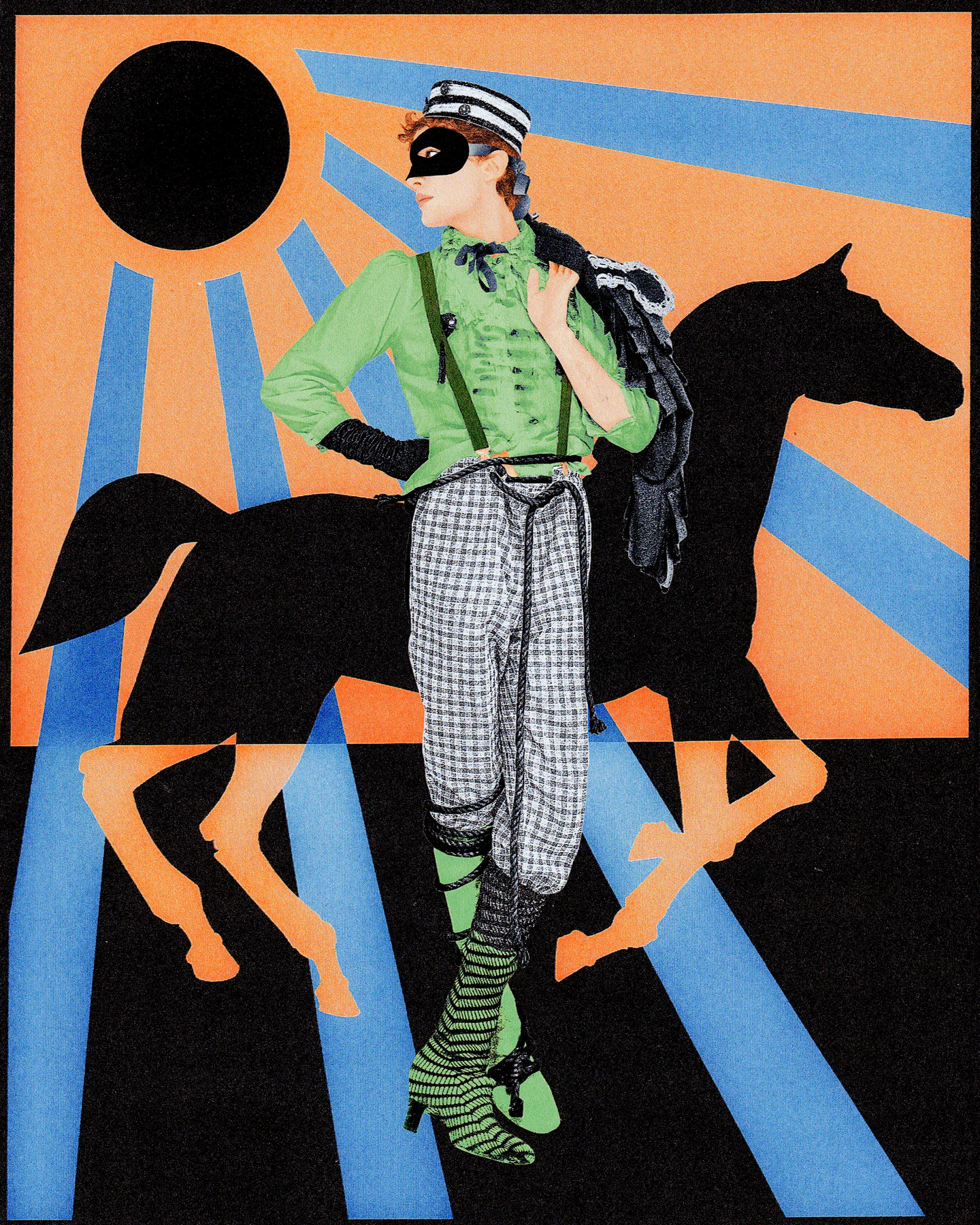 Roman's theater costume with horse silhouette